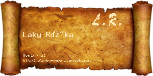 Laky Réka névjegykártya
